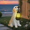JYL TS/036,Resin Dog Carrying Lantern Solar Outdoor Light for Home Garden Corridor Path Statue Decor