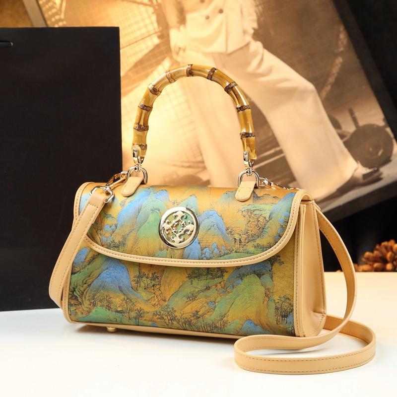 Vintage style Chinese bag with painting  elegant bag