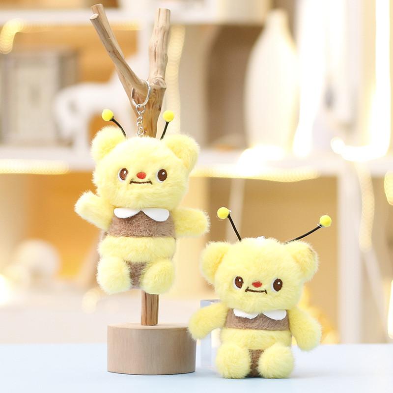 Plush Butter Bear Keychain Toy Stuffed Doll Pendant Cute Decoration Gift Kids