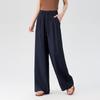 La Chapelle Women's Linen Blend High-Waisted Wide-Leg Pants