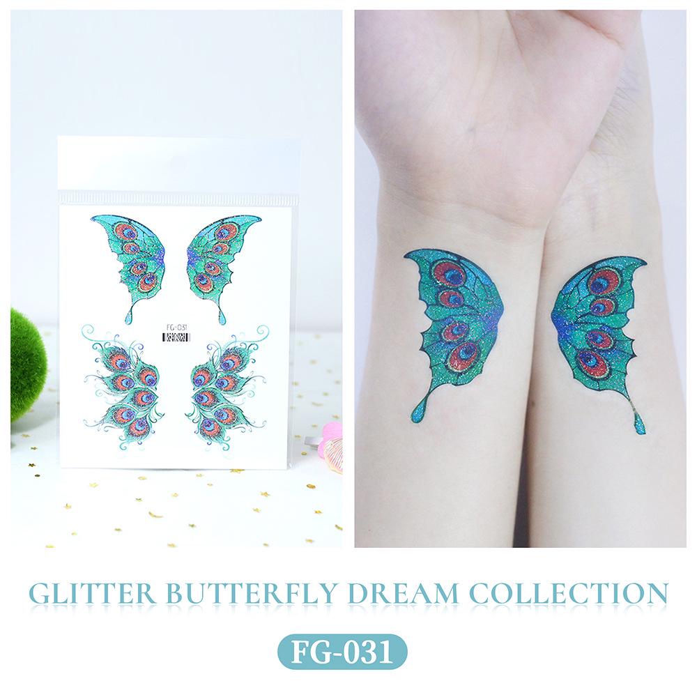 Glitter Gradient Butterfly Face & Eyeshadow Temporary Tattoo Stickers