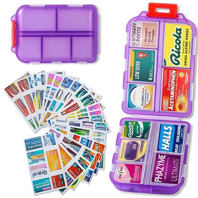 Boîte à médicaments étanche et résistante à l'humidité pour une semaine avec étiquette autocollante - Contenant scellé pour capsules de voyage
