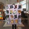 1PZ Coperta in Flanella con Stampa Guerriero Gatto, Alta Qualità, Confortevole per Tutte le Stagioni, Decorazione per la Casa, Calore e Comfort, Perfetta per Regali di Natale