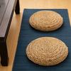 Handcrafted Straw Sitting Cushion Handwoven Padded Round Seat Cushion Cushion Rustic Japanese Style for Tatami Meditation