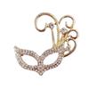 Fashion Rhinestone Fox Mask Enamel Brooches For Women Clothing Coat Jewelry Accessries Gifts
