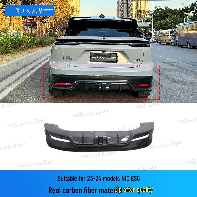 Nio ES6 23-24 Carbon Fiber Body Kit: Front Lip, Rear Lip, Side Skirts, Tail Wing, Wind Deflector, Top Wing.