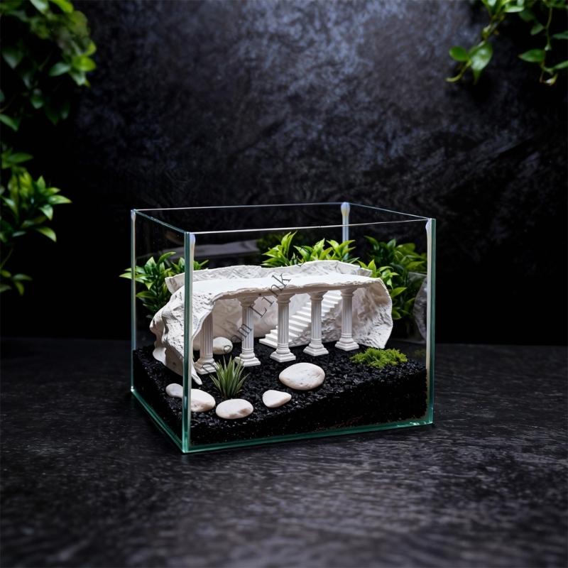 Q1FD Aquarium Decors Fish Tanks Decoration Betta Fish Tanks Accessories Plastic Palaces Ornament for Cave Hide Decorations