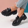 Lucyever Britischer Stil Lackleder Loafers Frau 2025 Frühling Slipper Plateau Schuhe Frau Schleife Dicke Sohle Studentenschuhe