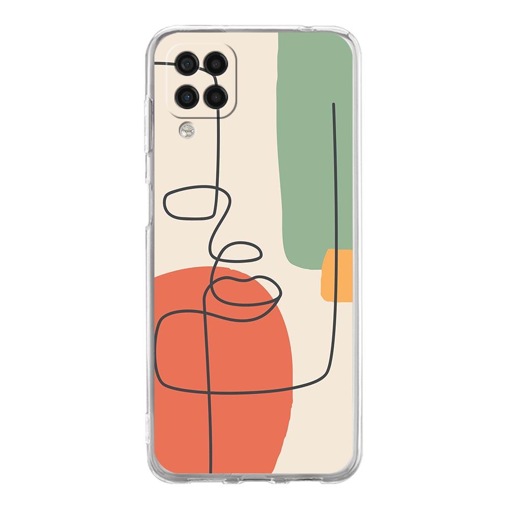 Phone Case for Samsung Galaxy A13 A51 A71 A21S A12 A31 A52 A41 A23 A53 A73 A32 5G A03S Cover Couples Flower One Line Wall Art