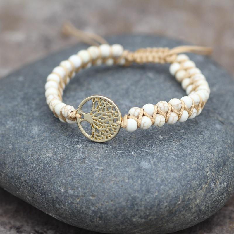 

Бирюзовый двухслойный браслет для йоги «Древо жизни»