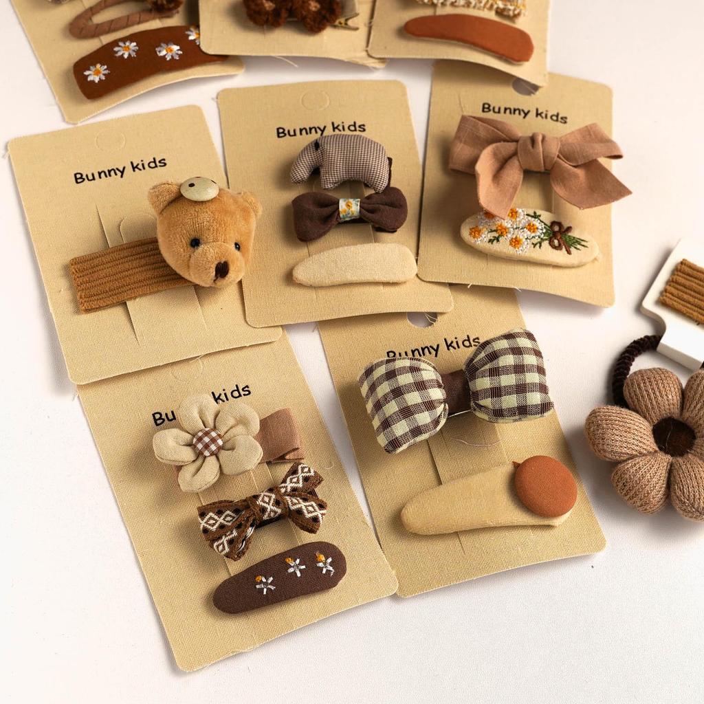Korean Cartoon Flower Bear Bow Hairpin for Children