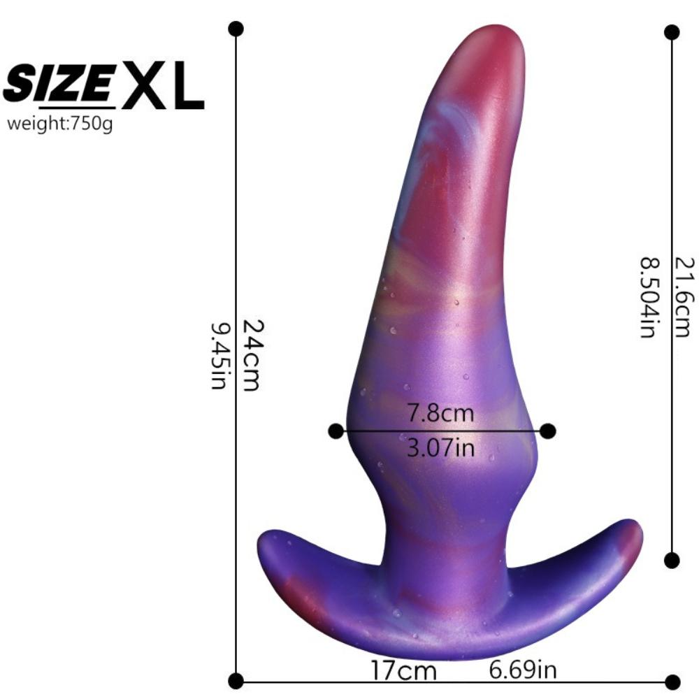Liquid Silicone Anal Plug with Anchor Base - Realistic Dildo for Anal Training, Butt Plug Sex Toy for Men and Women