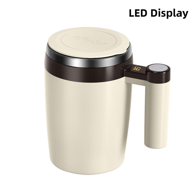 Coffee Mixing Cup LED Display Magnetic Mug Home USB Rechargeable Automatic Stirring Cup Electric Self Mixing Coffee Mug For Milk