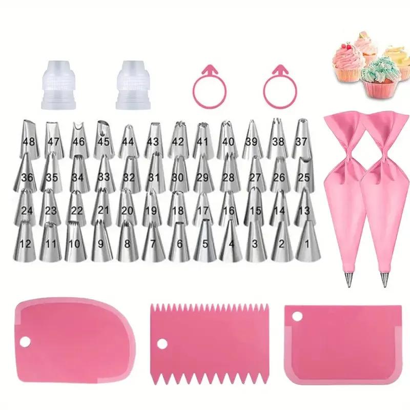 Silicone Piping Bags and Tips Set Cake DIY Decorating Kit with Stainless Steel Pasting Mouth Set Cream Pasting Bag Baking Set Baking Tool Lyp016