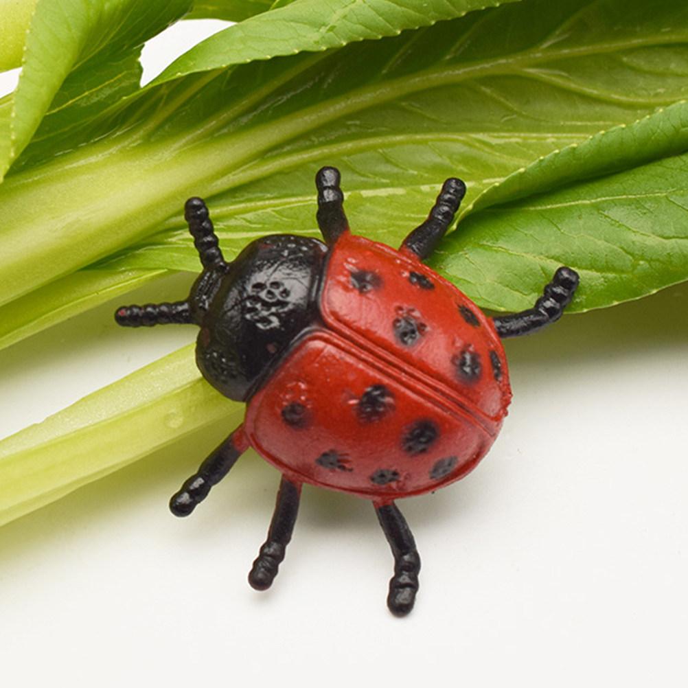 20Pcs Simulation Ladybugs Mini Plastic Eco-Friendly PVC Durable Bright Mini Garden Micro Landscape Party Decoration