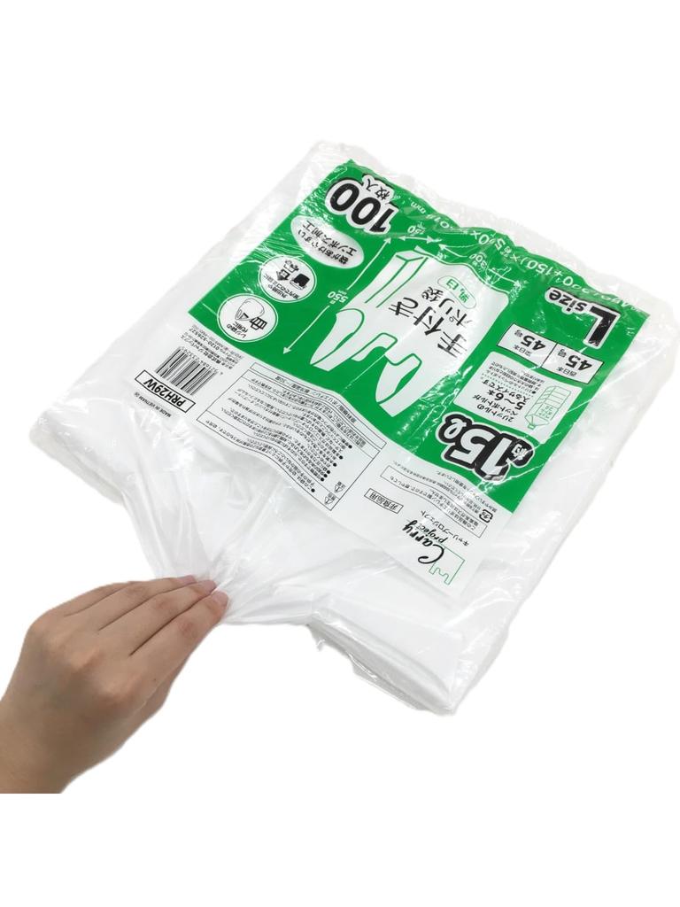 Japax Plastic Bag with Milky Approximately Height 55cm x Width 30cm Depth 15cm x Thickness Easy to Increased Garbage 100 10 Pieces PRH29W Case Sold