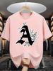 New Trendy Mens Personalized Letter Printed Breathable and Comfortable Round Neck Tshirt Summer Outdoor Casual High Street Top
