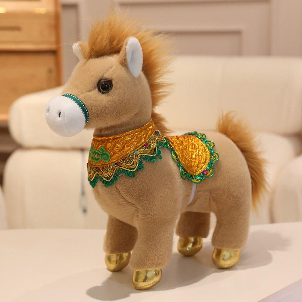 Mascot Chinese Zodiac Horse 25cm Pony Plush Doll Wealth Pony Horse Stuffed Toys New Year