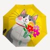 1pc Cat Flowers Automatic Folding Umbrella - 8-Rib Automatic Open/Close, Large Canopy, Portable for Office, Living Room, Bedroom yy251217130