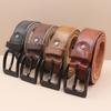 Personalized First Layer Leather Pin Buckle Black Buckle Men'S Belt Male Trendy Young People Pure Cowhide Retro Belt