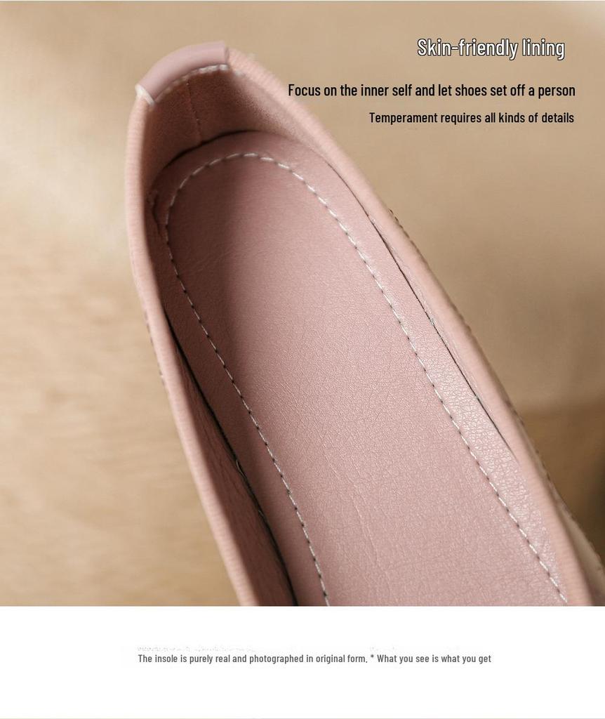 Women's Summer 2024 Slip-On Square Toe Shoes, Soft Sole Leather, Comfortable & Stylish, Available in Large Sizes