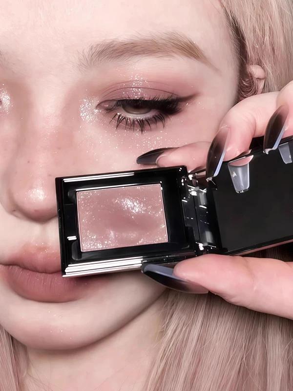 Make up a Single One! Crystal Gray Pink Monochrome Eyeshadow High-Gloss Flash Multi-Purpose Cream Smoked Pearlescent Thin and Glittering Blue Sequin