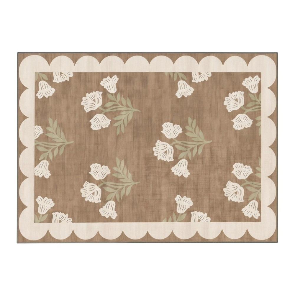 

Retro Absorbent Mat Anti Slip Door Mats Quick Dry Floral Entry Doormat Laundry Room 60CM-Khaki Flower