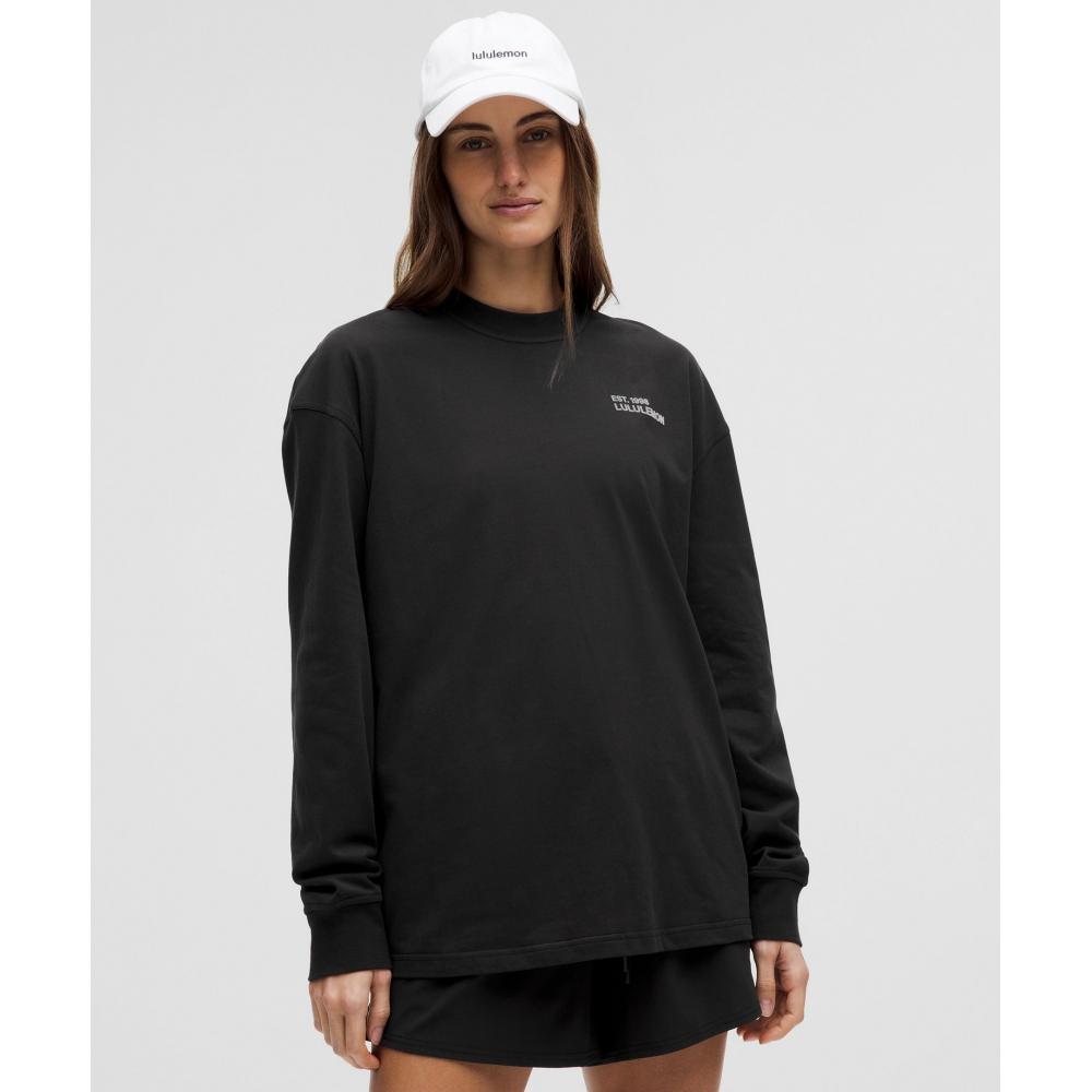 

Lululemon Heavyweight Cotton Crewneck Long Sleeve Shirt Black XXXS