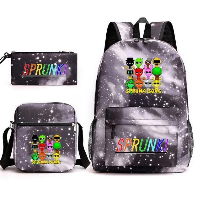 Sprunki Music Game Backpack With Cartoon Print And Ergonomic Shoulder Straps For Teens