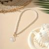 An acrylic laser pendant, shell imitation pearl necklace, elegant, fashionable and simple