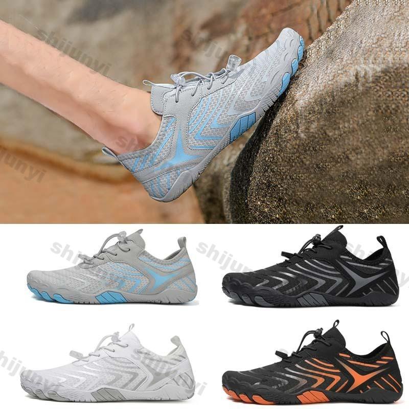 Fashion Men's Outdoor Five Finger Hiking Shoes Breathable Mesh Fashion Sports Running Shoes Lightweight Comfortable Fitness Beach Shoes