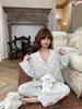 New Cotton Double-layer Yarn Pajamas Women's Spring and Autumn Large-size Cartoon Printing Loose Fashion Long-sleeved Loungewear Set