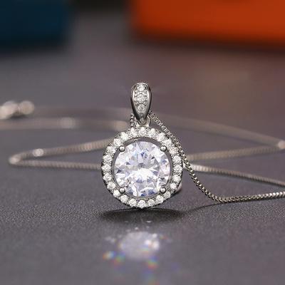 Nuova moda di lusso 10MM collana con ciondolo cubic zirconia donna fidanzamento accessori da sposa eleganti gioielli femminili