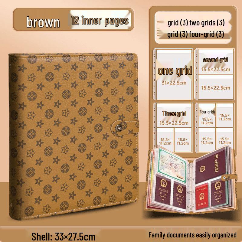 

Папка для хранения семейных документов из узорчатой кожи для свидетельств о рождении и домовых книг, формат А4/B5.