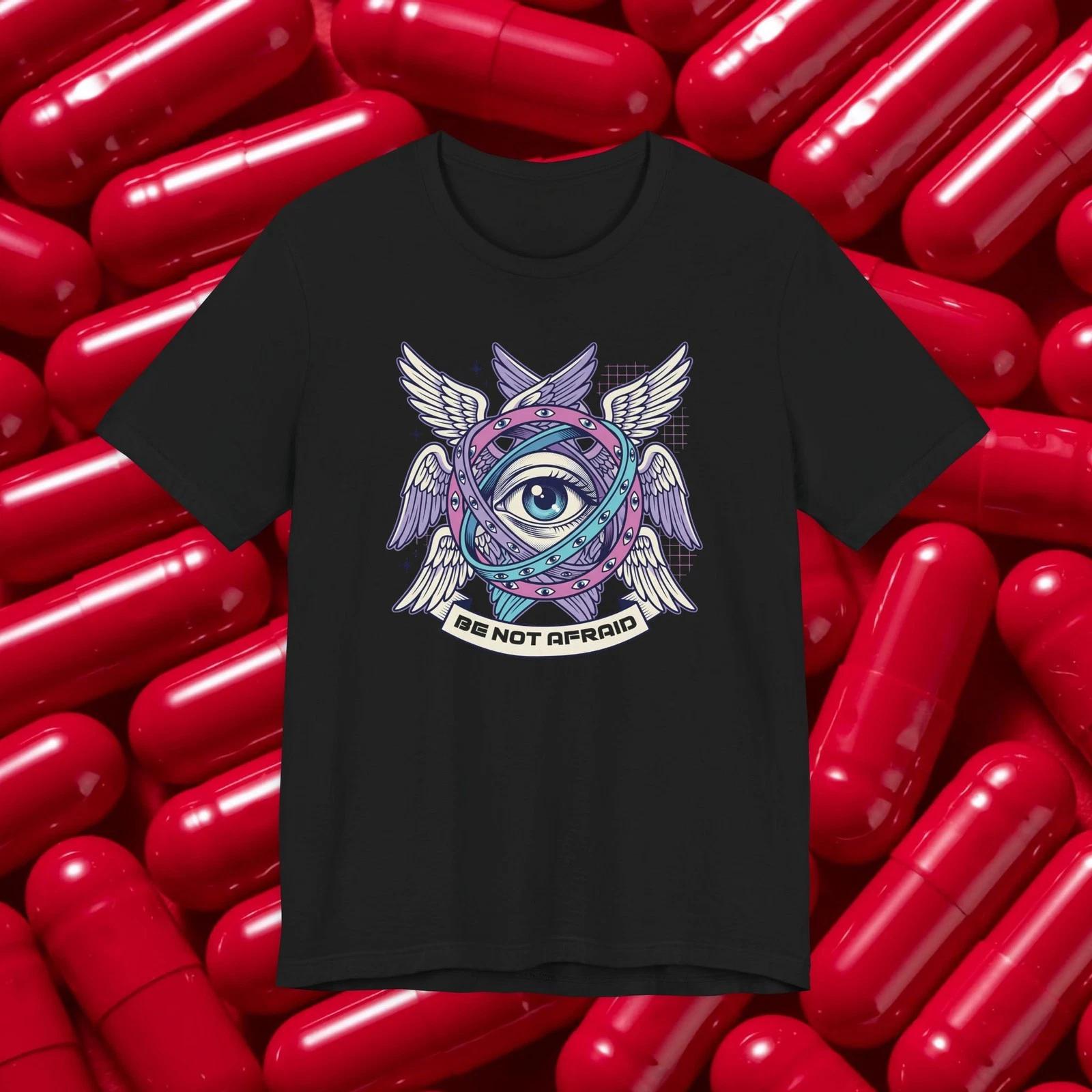 Biblically Accurate Angel Vaporwave T-shirt | Bible Jesus Be Not Afraid Tee 4XL