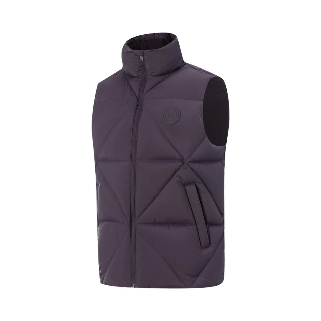 Li Ning Down Vests Men's Enchanted Night Purple Stand Collar Moderate AMRV105-3