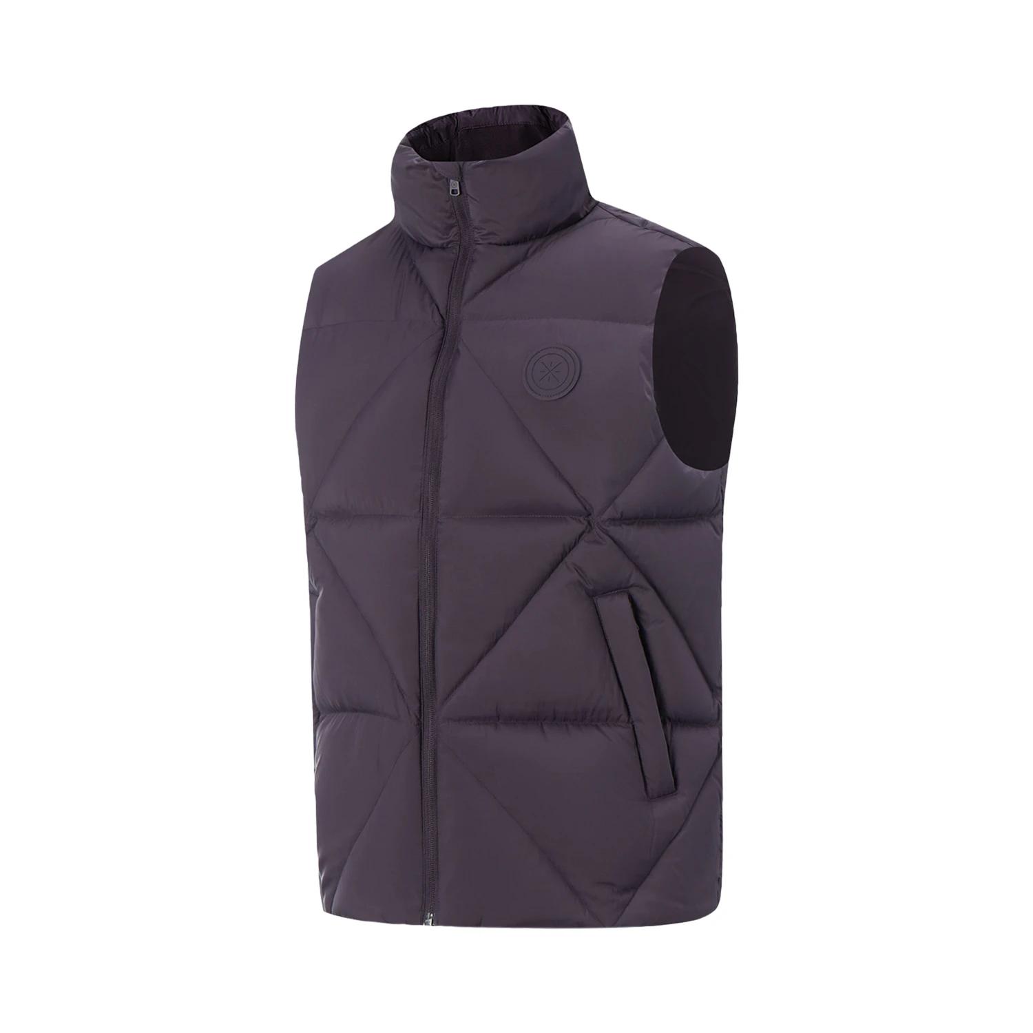 Li-Ning Серия Wade Простой воротник-стойка Удобный Универсальный Повседневный Модный Пуховый жилет Мужской жилет AMRV105-3 M