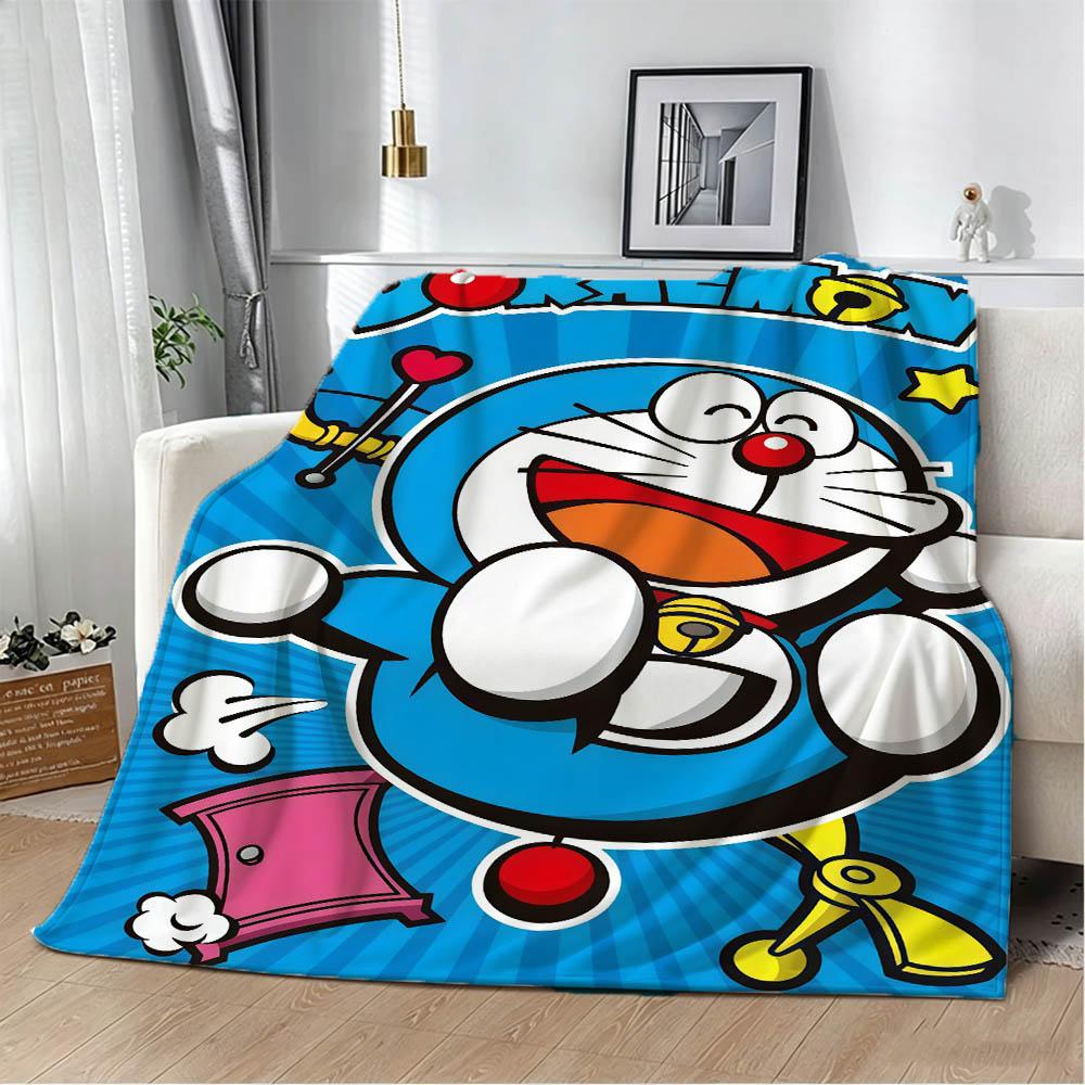 D-Doraemon Movie Anime Film Cartoon 3D Flannel Blanket Soft Throw Blanket Art For Home Decor Bedroom Bed Sofa Picnic Fans Gift