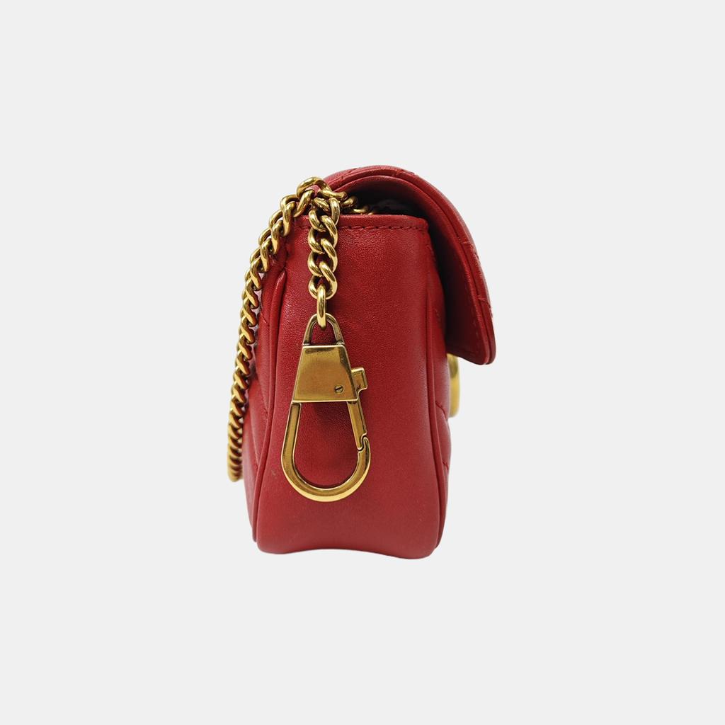 [Pre-Owned] GG Marmont Vintage Metal Logo Quilted Leather Mini Shoulder Bag - Very Good #1SH2D09