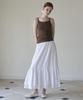 SO IR (2Color)Shirring Banding Long Skirt