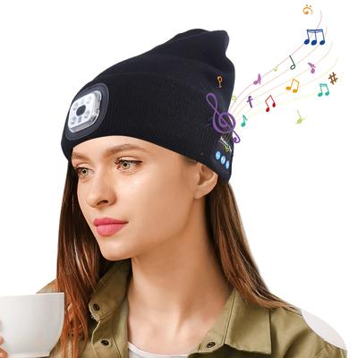Bluetooth-kompatible 5.2 Mütze mit Lichtdimmung Freihändig Warme Mütze Kabelloses Stereo-Headset Musikplayer Geschenke für Weihnachten