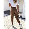 High-Waisted Tapered Stretch Jeans with Slanted Pockets