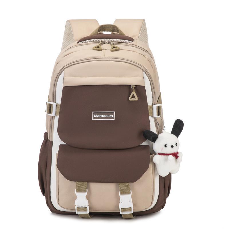 Schoolbag schoolbag junior high school girls Japanese ins college high school versatile contrasting color backpack niche design college