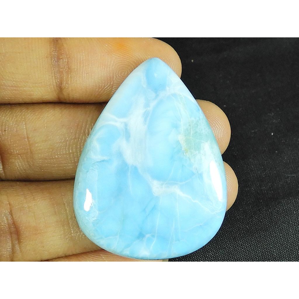 27X36X6MM Natural Blue Larimar Pear Shape Cabochon Loose Gemstone 55Cts. LR-37