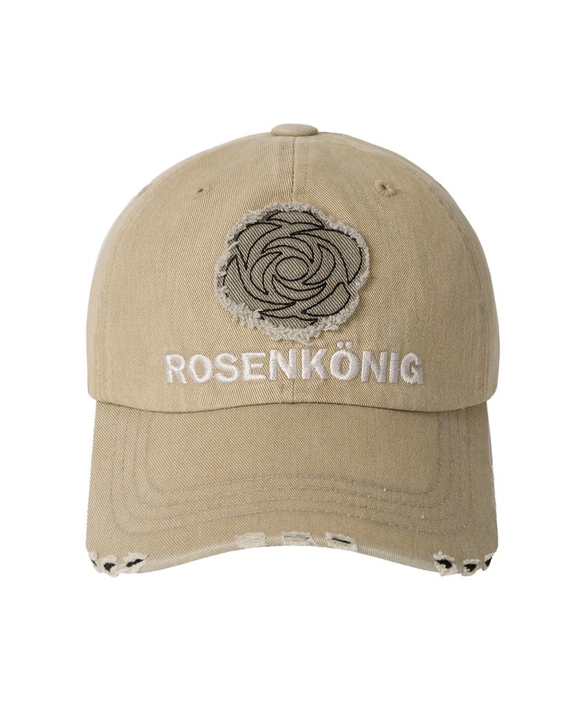 FREEMARIO Rose War Damaged Ball Cap [Beige]