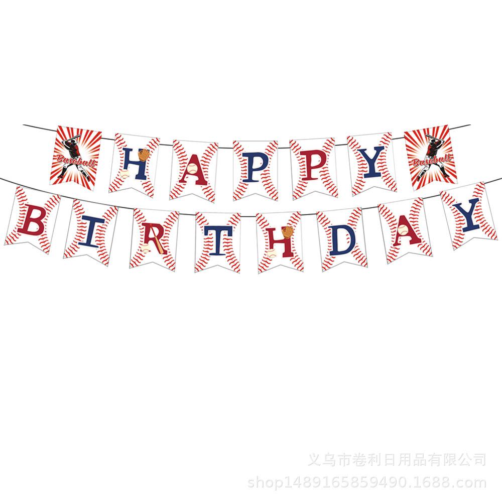 Baseball Baseball Themenparty Zubehör Geburtstagsdekorationen Einweg-Pappteller Pappbecher Papierservietten Tischdecke