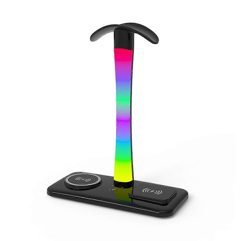 Multifunctional Wireless Charger Earphone Holder Colorful Atmosphere Light