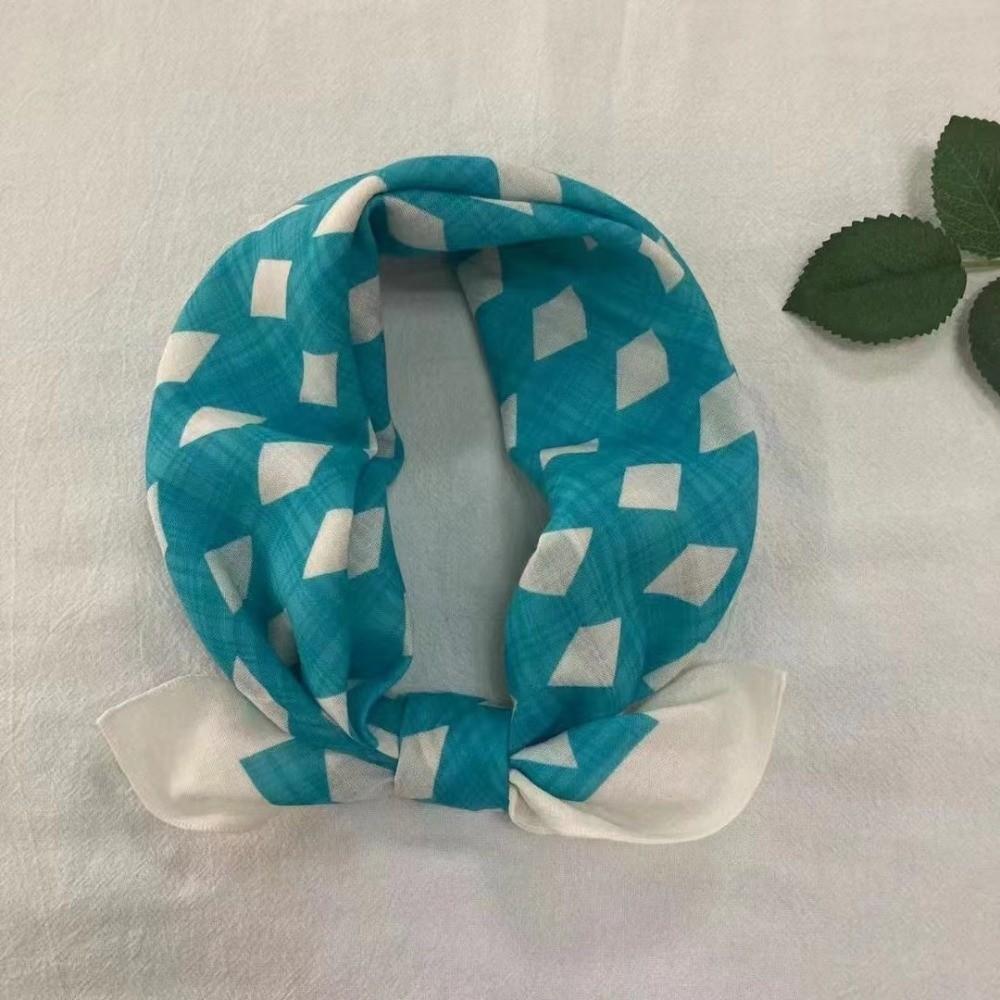 Elegant Silk Scarf Comfortable Floral Neckerchief Fashion Square Headwrap  Travel Style C