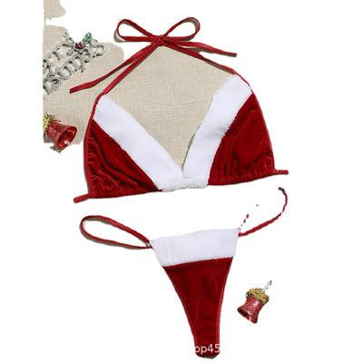 Europäischer & Amerikanischer Satin Weihnachts-Charm Pyjama-Set: Sexy, lustige Homewear mit Hosenträgern & Shorts