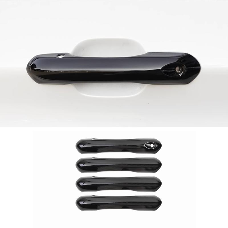 Bright black Front Door Handles Cover Trim 4pc For Ford Explorer -2025